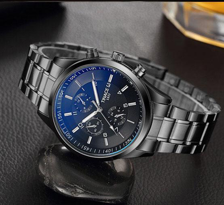 Đồng hồ nam thể thao TINACE TN3M1 dây thép đen mặt đổi màu thời thượng