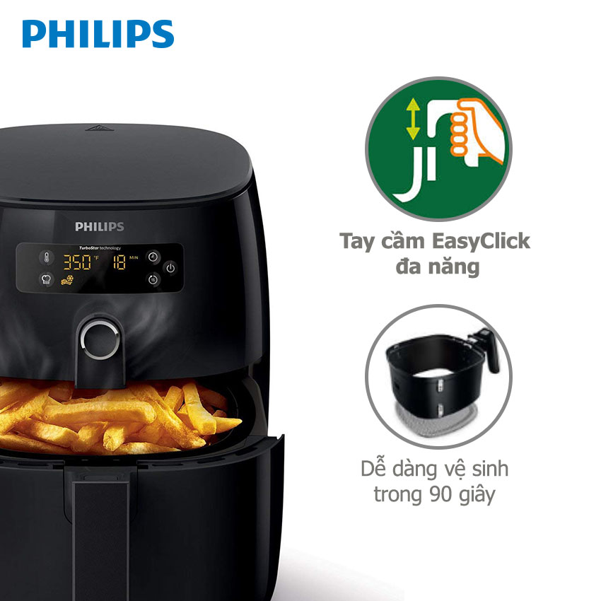 Nồi Chiên Không Khí Philips HD9643 - Đen