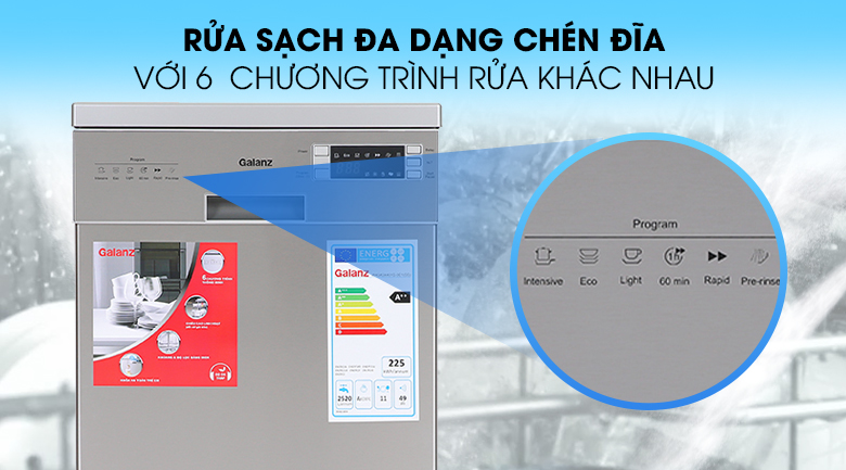 Máy Rửa Chén Galanz W45A3A401S-0E1(SS) 1850W - Chỉ giao HCM
