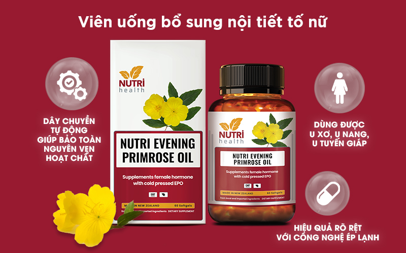 Viên Uống Bổ Sung Nội Tiết New Zealand Nutri Evening Primrose Oil 60 Viên | Giúp Bổ Sung Nội Tiết Tố - Nhập Khẩu Chính Hãng