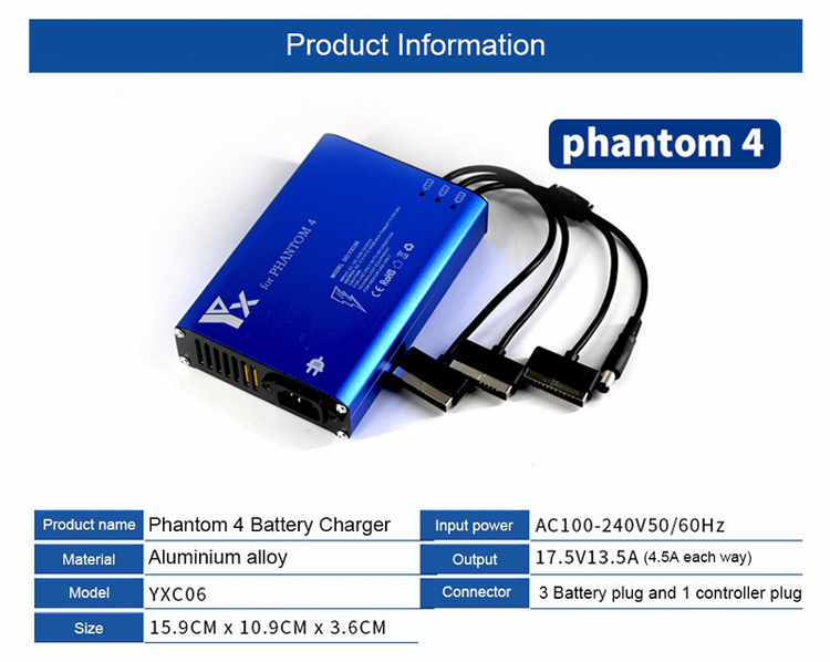 Bộ Sạc Nhanh Phantom 4 - Hàng Nhập Khẩu