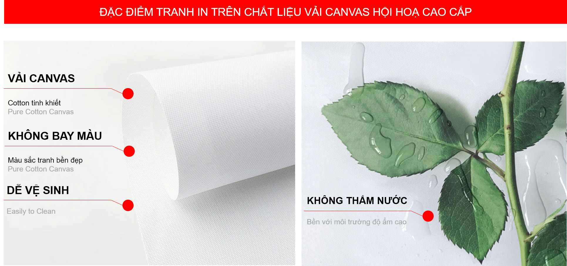 Vải canvas hoàn thiện sản phẩm