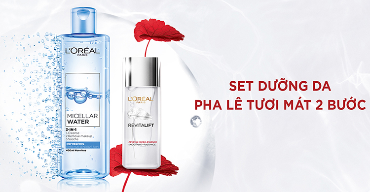 Bộ Dưỡng Da Pha Lê TươiMmát L'Oreal Paris Crystal Micro Essence