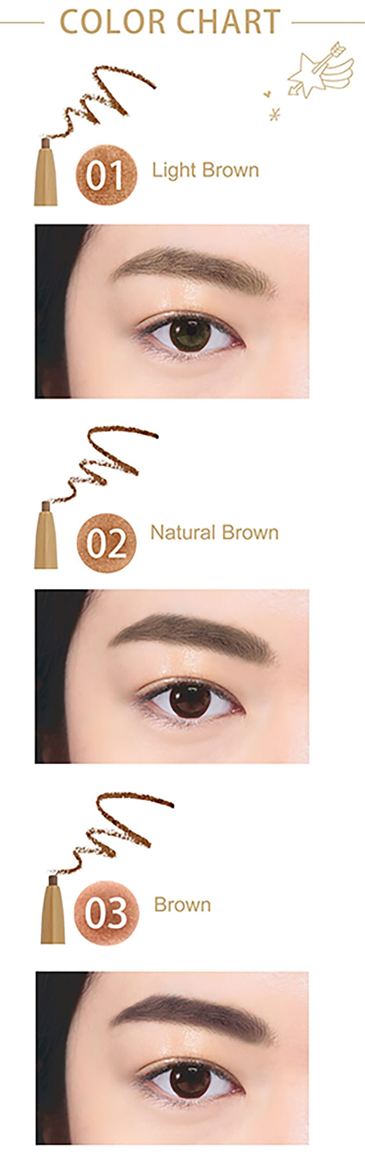 Bút trang điểm lông mày Brown LB LB TOKYO (0.5g)