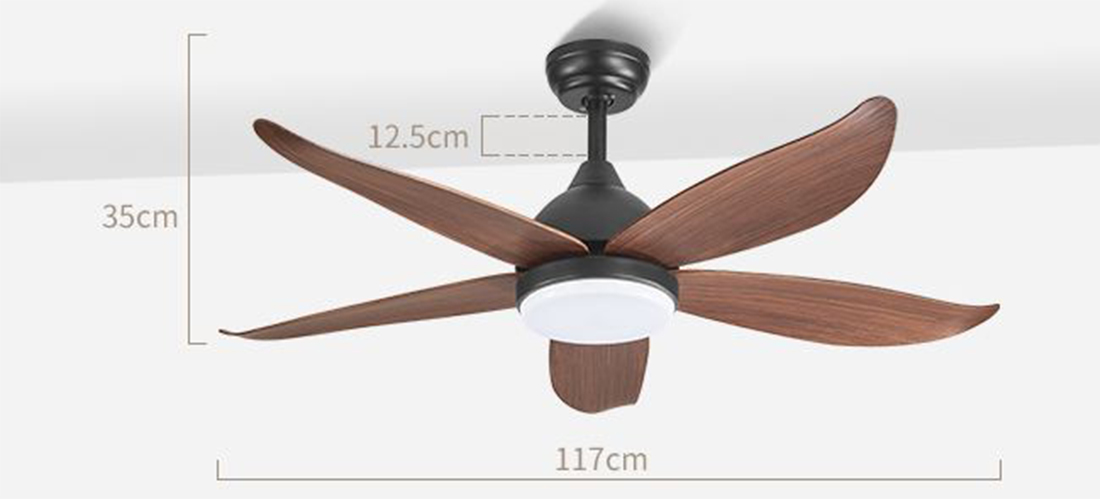 Đèn quạt LED SHIO trang trí nội thất hiện đại 3 chế độ ánh sáng