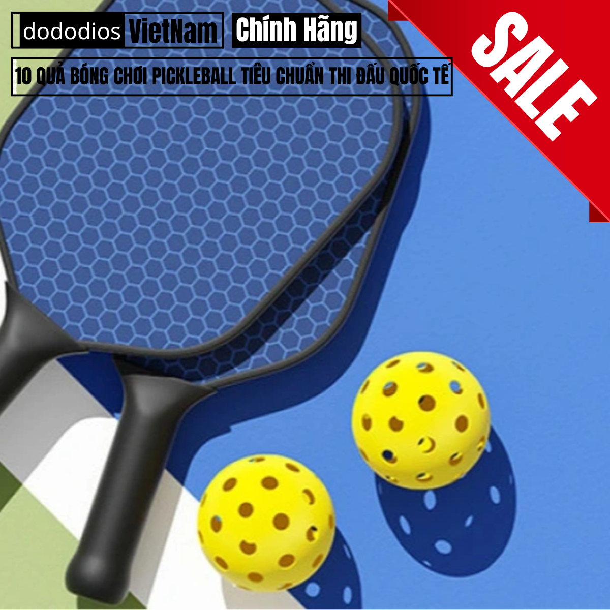 Bóng pickleball thi đấu tập luyện chuyên nghiệp ngoài trời 40 lỗ đủ màu chất lượng quốc tế - Chính hãng dododios, Banh Pickleball