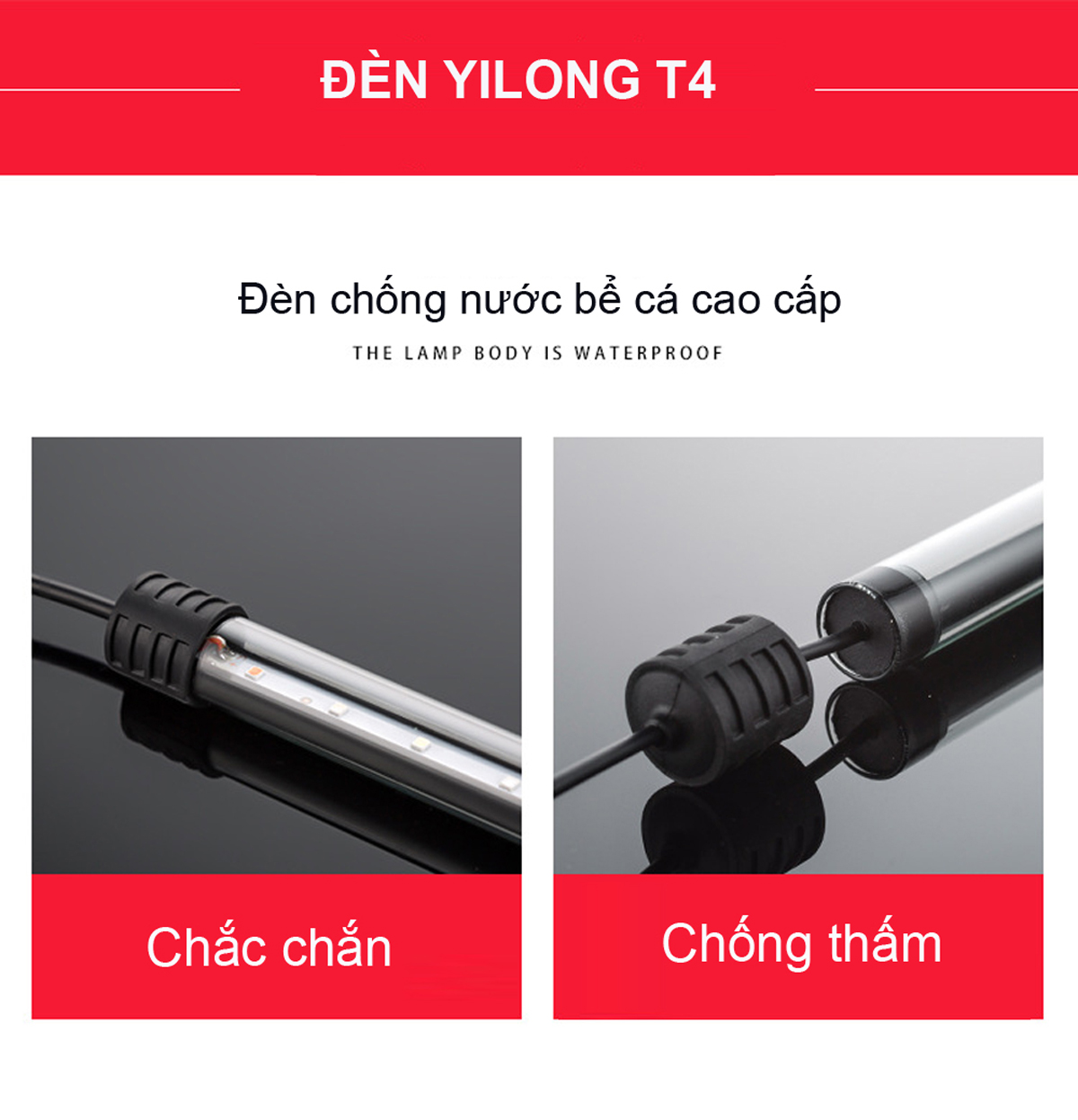 Đèn hồ cá thủy sinh 30cm 40cm 50cm T4 cao cấp, cho bể cá cảnh, chống nước, ánh sáng trắng cao cấp