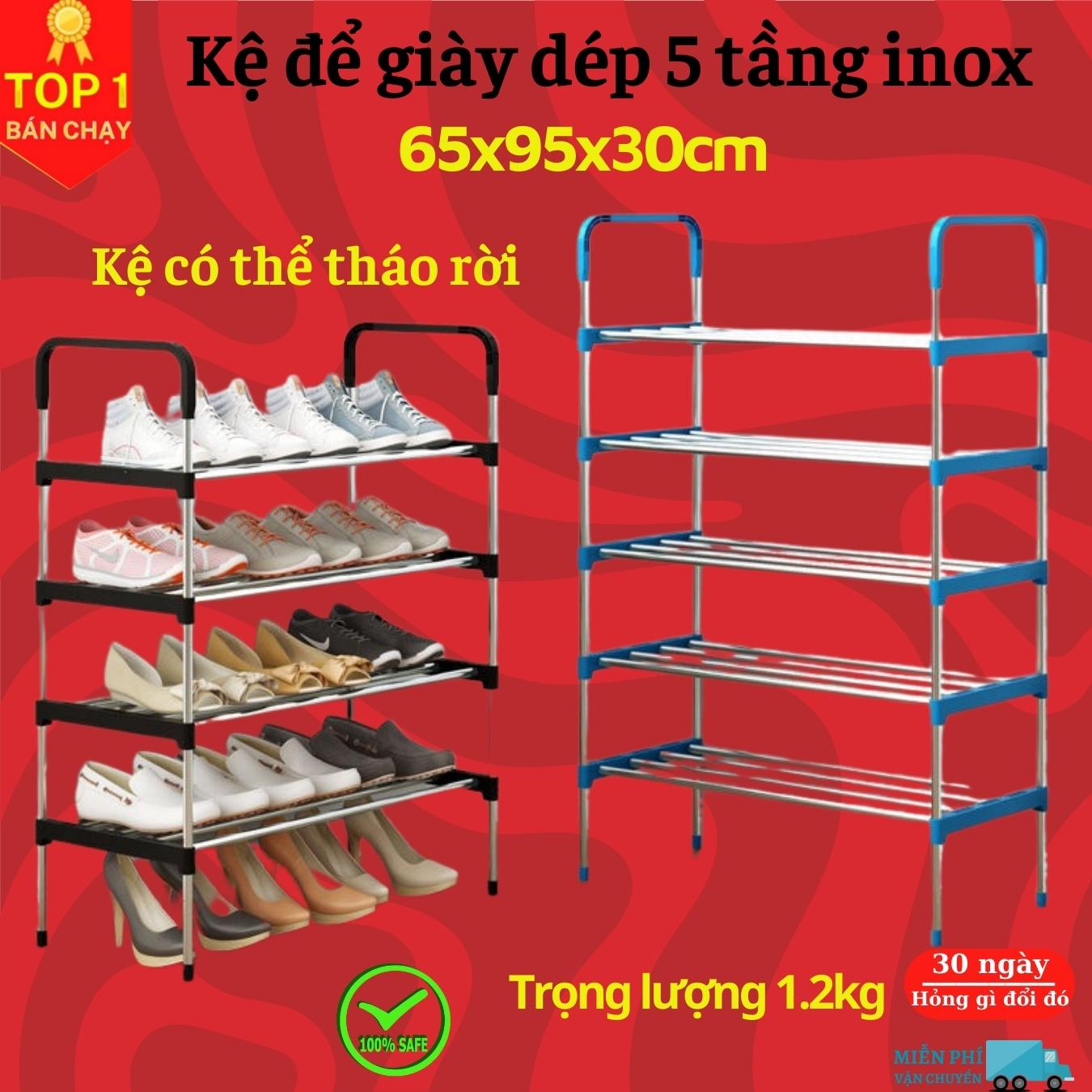 Kệ để giày dép 05 tầng hợp kim nhôm - Giá để giày dép 05 tầng - Kệ để đồ, kệ sách loại gấp gọn cao cấp D Danido