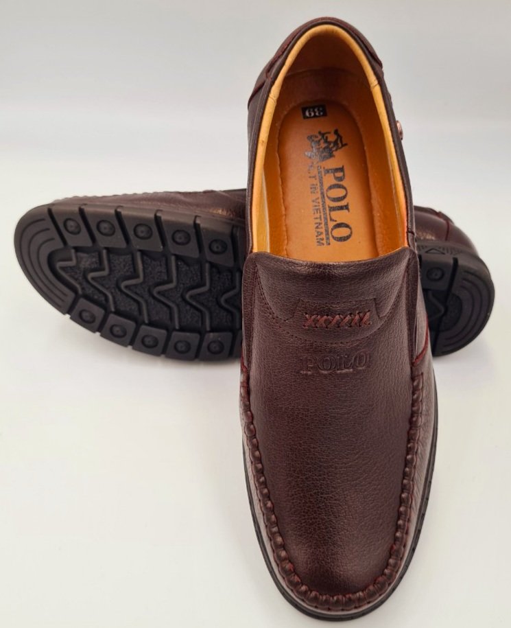 GIÀY LƯỜI NAM DA BÒ THẬT TỰ NHIÊN 100% DONAVY, ĐẾ CAO SU CAO CẤP THIẾT KẾ KHÂU VIỀN THỜI TRANG DGLK