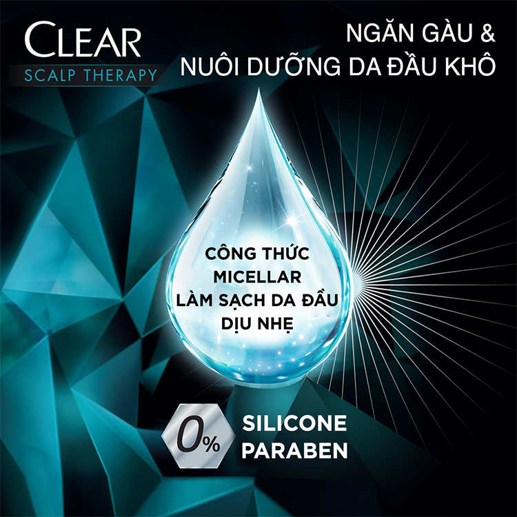 Combo Dầu Gội Và Dầu Xả Clear Nuôi Dưỡng Da Đầu Và Ngăn Gàu Công Thức Micellar (380ml/Chai)