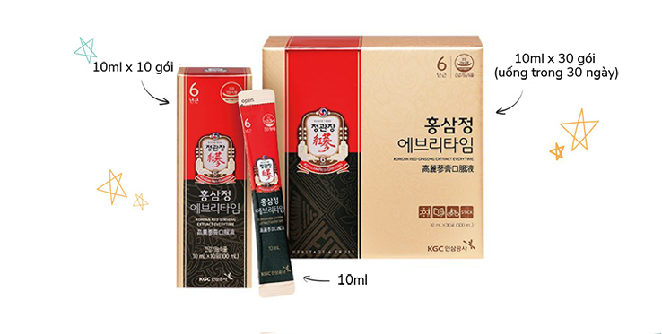 Tinh Chất Hồng Sâm Pha Sẵn KGC Cheong Kwan Jang Everytime Original (10ml x 30 gói) 6