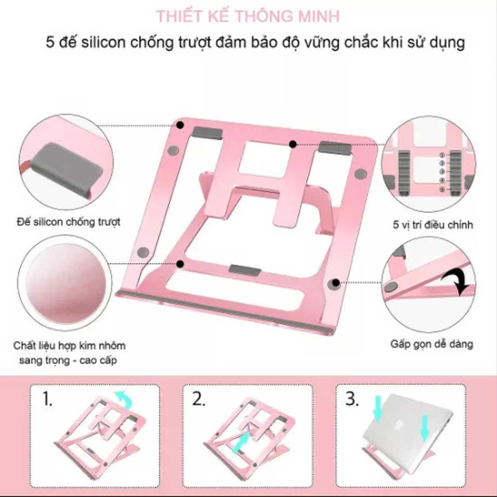 Đế Tản Nhiệt Máy Tính Laptop PIX-LINK X5P Bằng Hợp Kim Nhôm, Điều Chỉnh 5 Cấp Độ - Hàng Chính Hãng