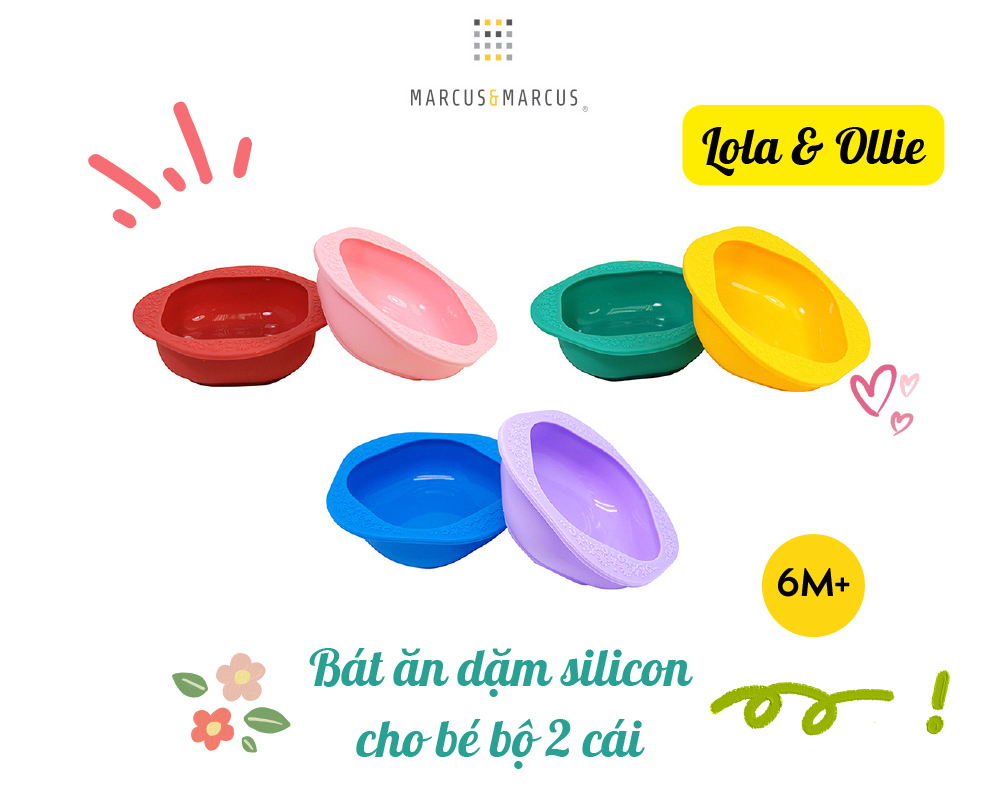 Bát ăn dặm silicon set 2 cái cho bé Marcus & Marcus