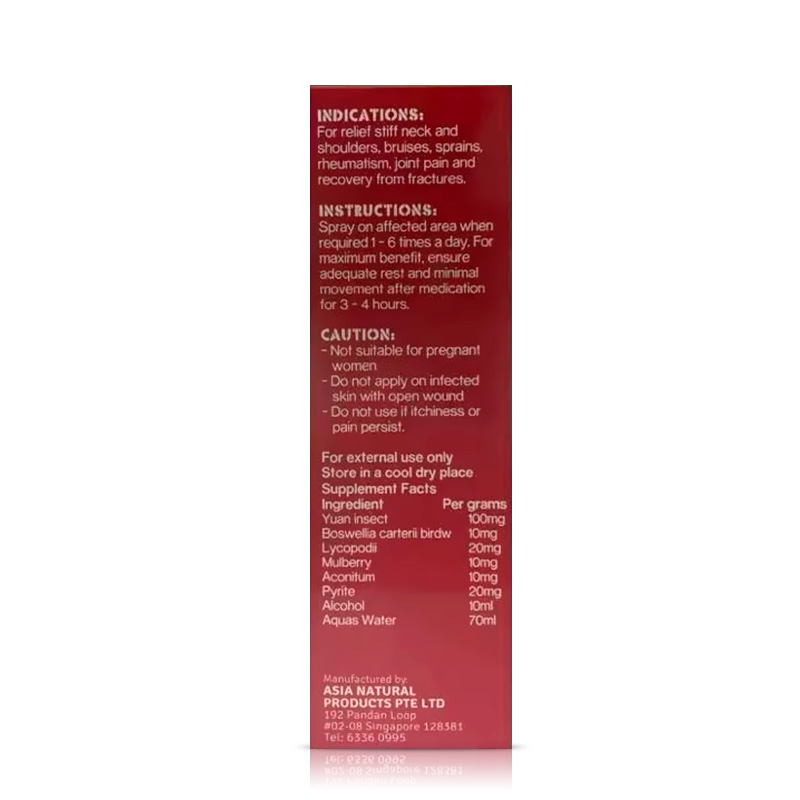 Thuốc Xịt Giảm Đau Khớp Extra Stength Pain Relief Spray 50ml Thương Hiệu Singapore Giúp Giảm Đau Cổ, Bong Gân Và Phục Hồi Sau Chấn Thương