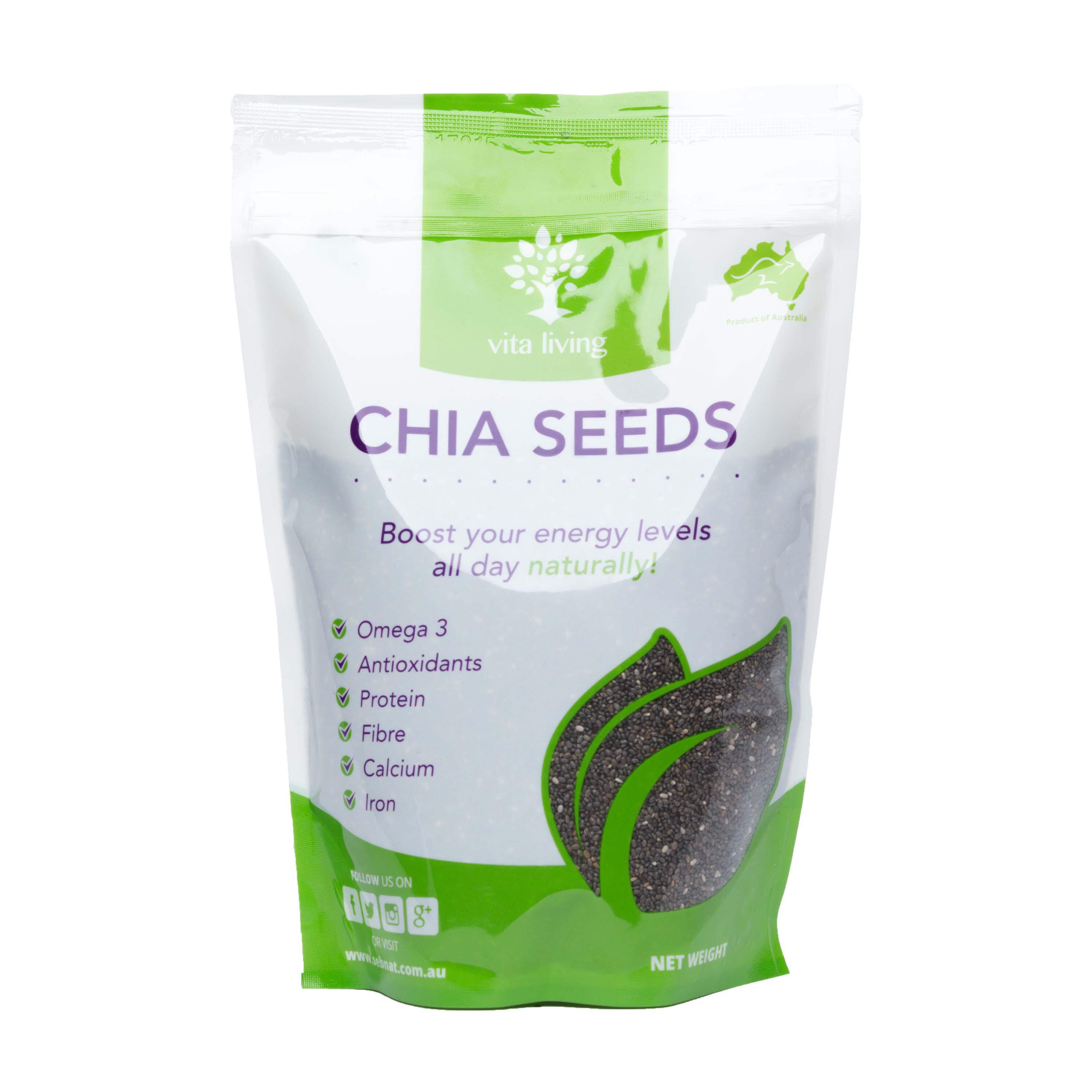 hạt chia úc đen vitaliving chia seeds 500g 1