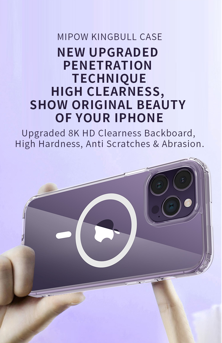 Ốp Lưng Trong Suốt Sạc Từ Tính cho iPhone 16 Pro/ 16 Pro Max/ 16/ 16 Plus/ iphone 17/ 17 air/ 17 pro max MIPOW MAG-SAFE TRANSPARENT CASE, chống ố vàng_ Hàng chính hãng