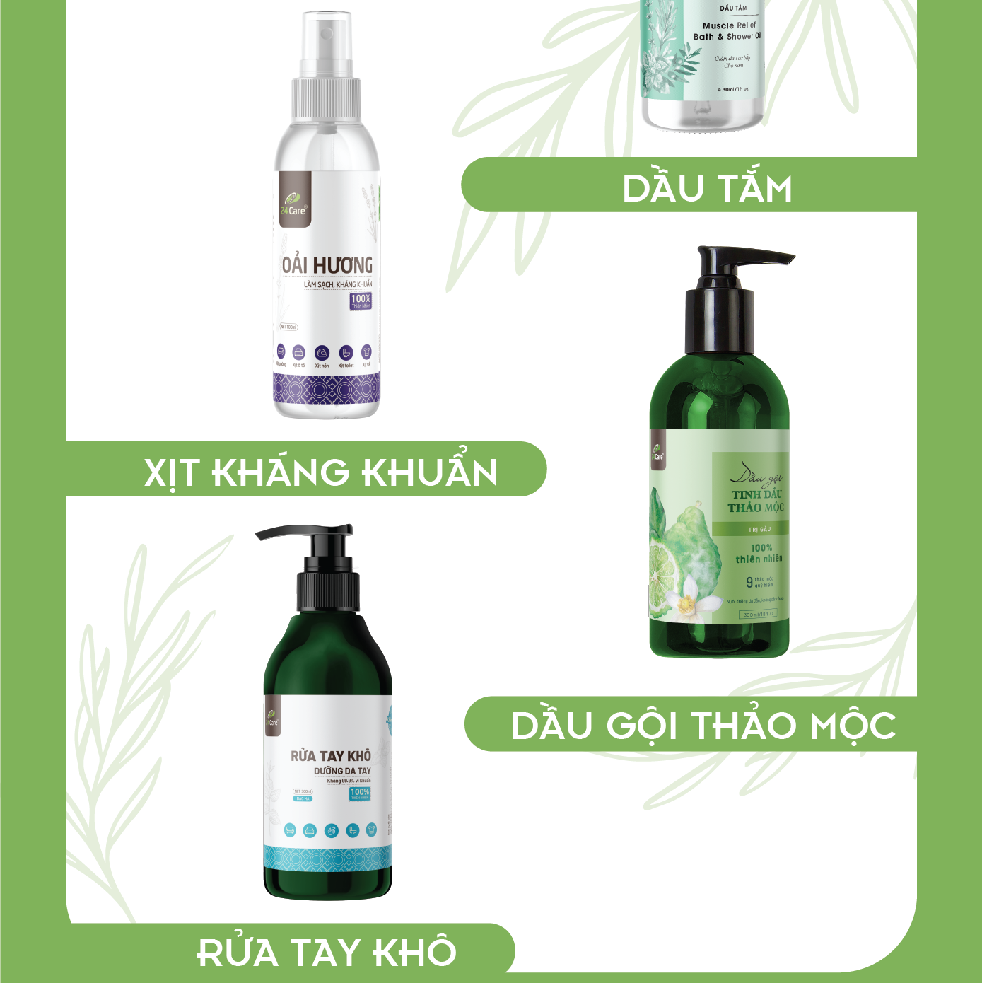 [TỰ CHỌN 10 MÙI] Xịt Phòng Tinh Dầu Hữu Cơ Organic 24Care 100ML - Kháng khuẩn - Khử mùi hôi - Đuổi muỗi - côn trùng - Tạo không gian lãng mạn, hẹn hò - Hương thơm thư giãn 10