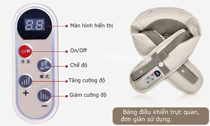 Máy massage đấm bóp lưng, cổ, vai gáy Neck Shoulder W-808 - 2kg