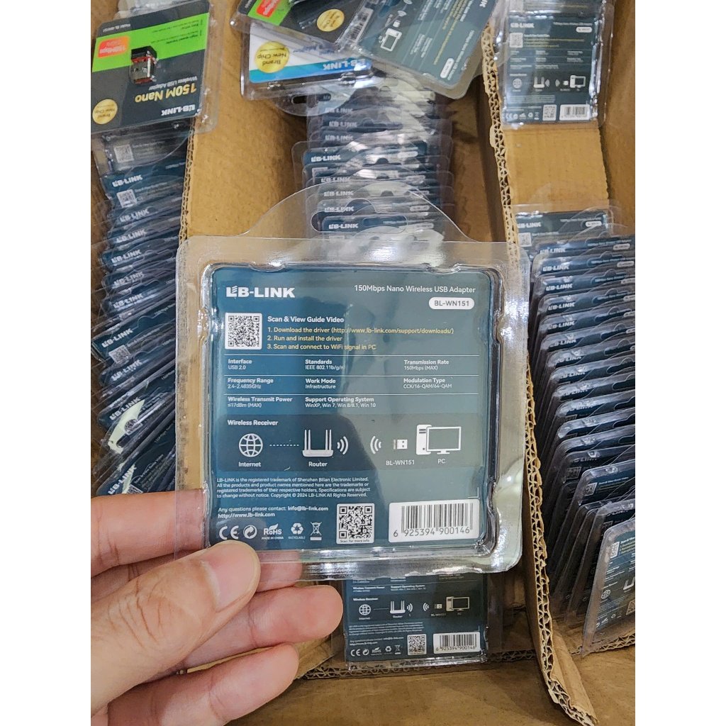 USB Thu Wifi LB-LINK BL-WN151 Nano - Hàng chính hãng 