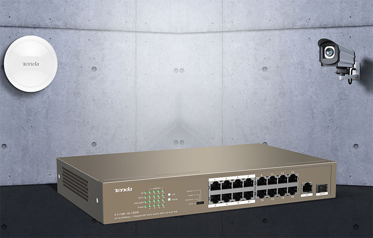 PoE Switch Tenda TEF1118P - Hàng Chính Hãng