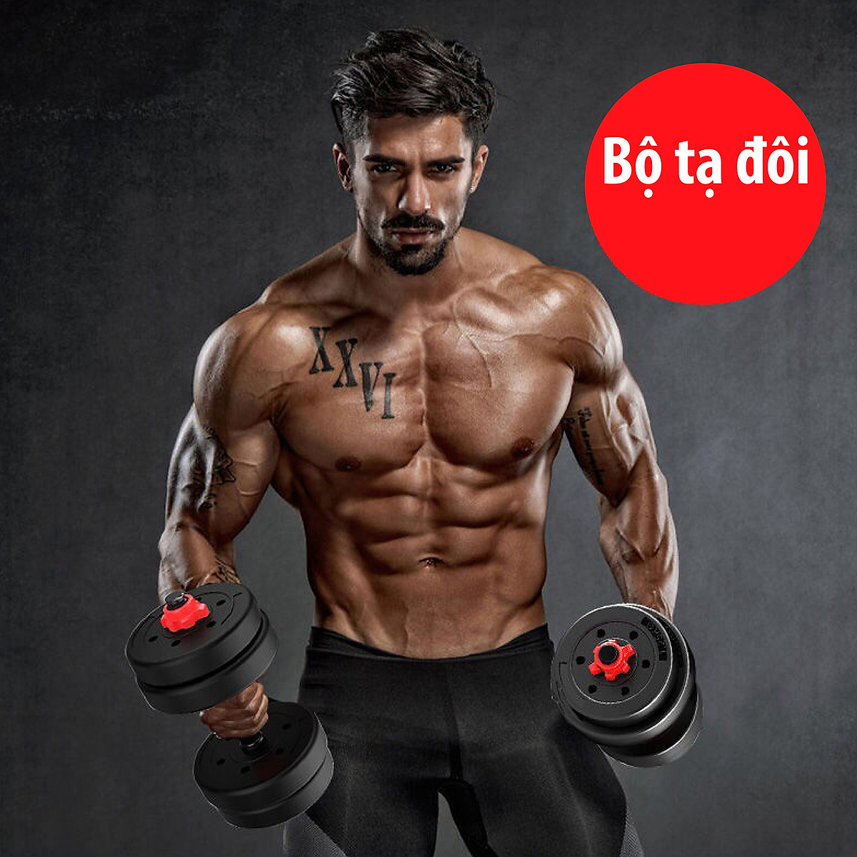 Bộ Tạ Tập Gym Tại Nhà 40kg - Bộ Tạ Tay Đa Năng Điều Chỉnh Cân Nặng - Kết Hợp Tạ Tay, Tạ Đẩy, Tạ Đòn - Phân loại (40kg) - Hàng Chính Hãng