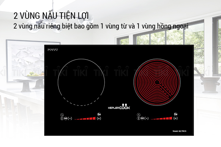 Bếp Âm Đôi Từ - Hồng Ngoại Kepler Cook KL 79ICS (73cm - 4000W) - Hàng Chính Hãng