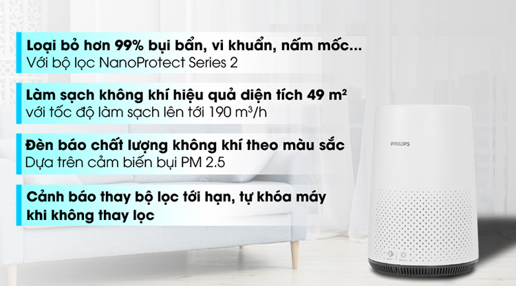 Máy Lọc Không Khí Philips AC0820/10 – Hàng Chính Hãng