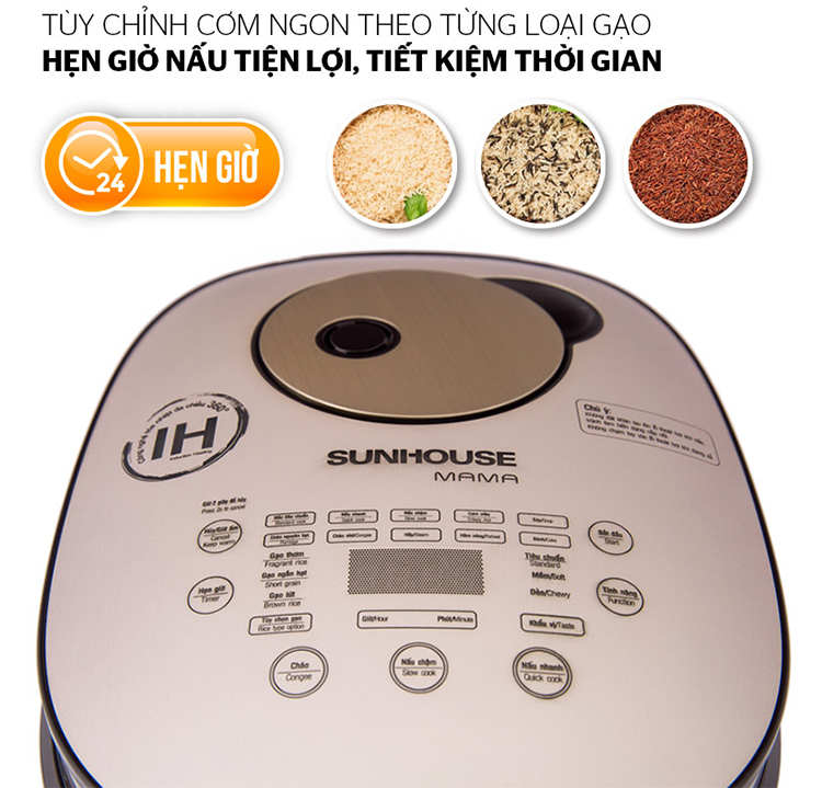 Nồi Cơm Điện Cao Tần Sunhouse Mama SHD8955 (1.5 Lít) - Hàng Chính Hãng