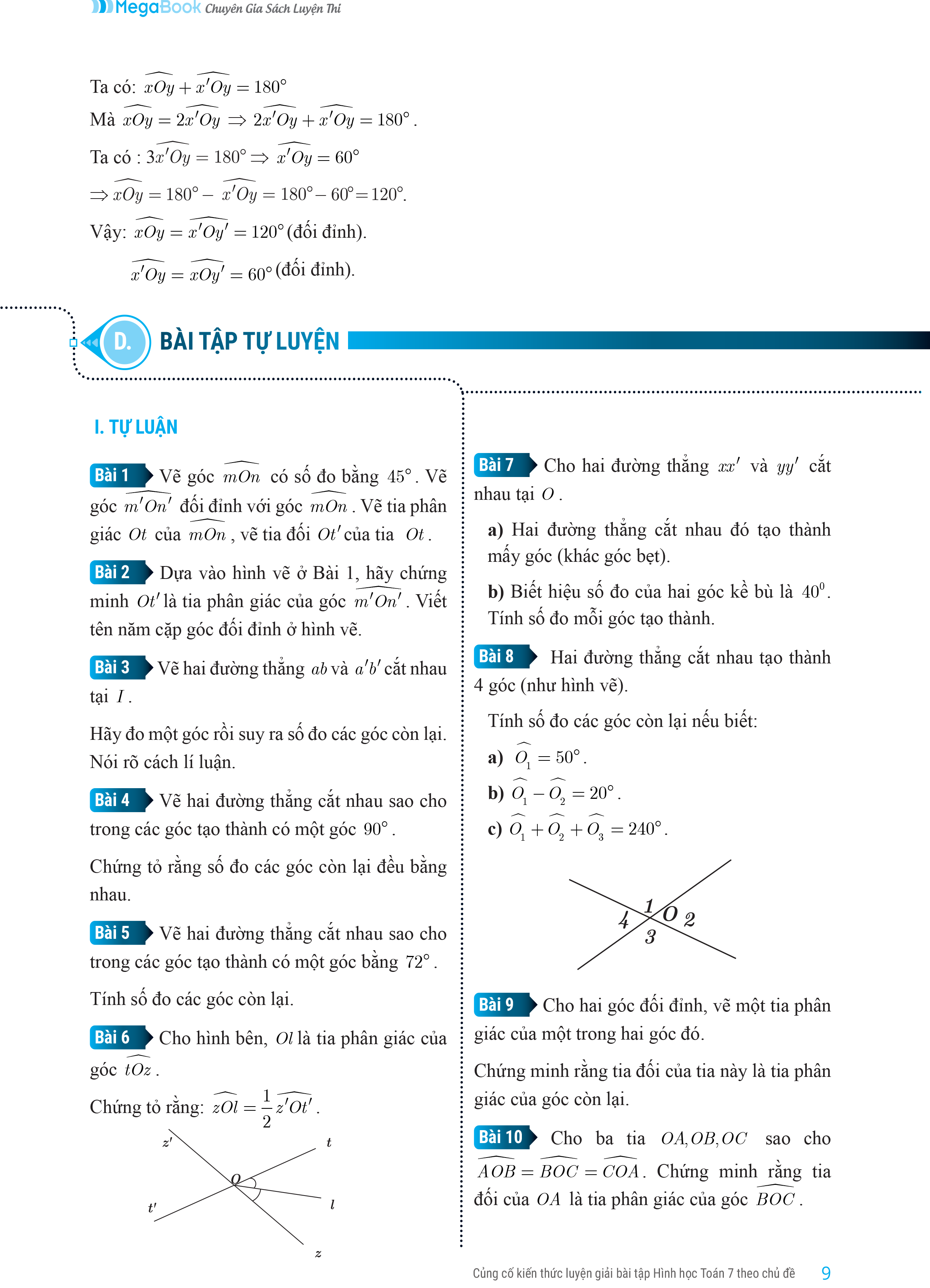Củng Cố Kiến Thức Luyện Giải Bài Tập Hình Học Toán 7 (Theo Chủ Đề)
