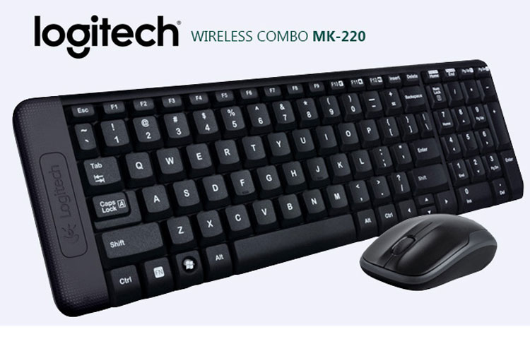 Bộ Bàn Phím Và Chuột Logitech MK220 Không Dây