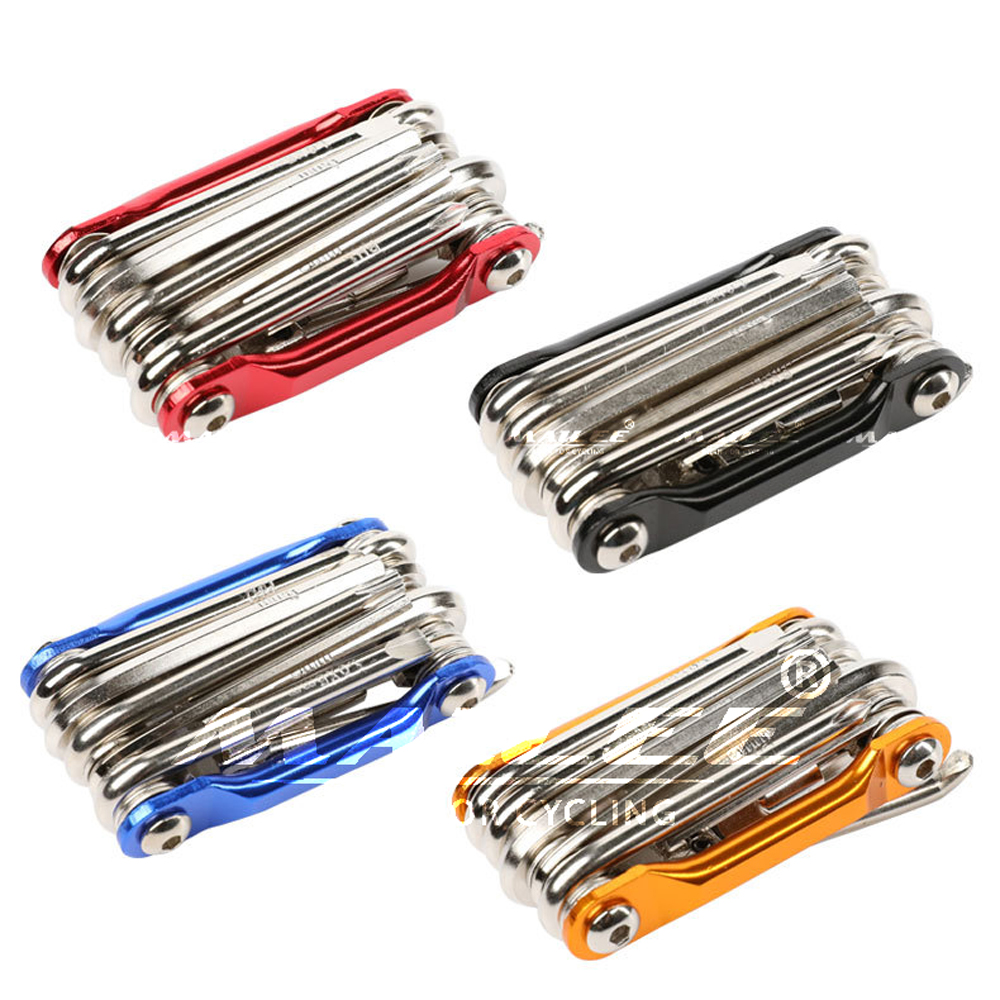 Lục giác sửa chữa xe đạp T-25 11 in 1, bao gồm các dụng cụ đủ loại như đinh vít, lục giác, cắt xích và nạy lốp - Mai Lee