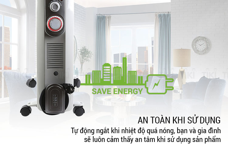 Máy sưởi dầu Daewoo 11 Thanh DWRD-311 - Hàng Chính Hãng
