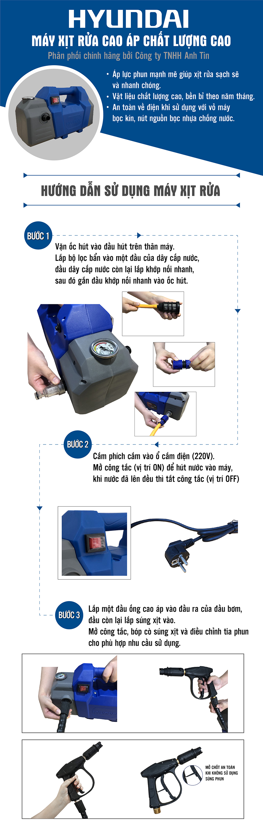 Máy Xịt Rửa Hyundai HRX815 Chính Hãng