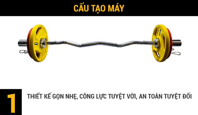 Đòn tập tạ cong ziczac Tiger Sport TG-18