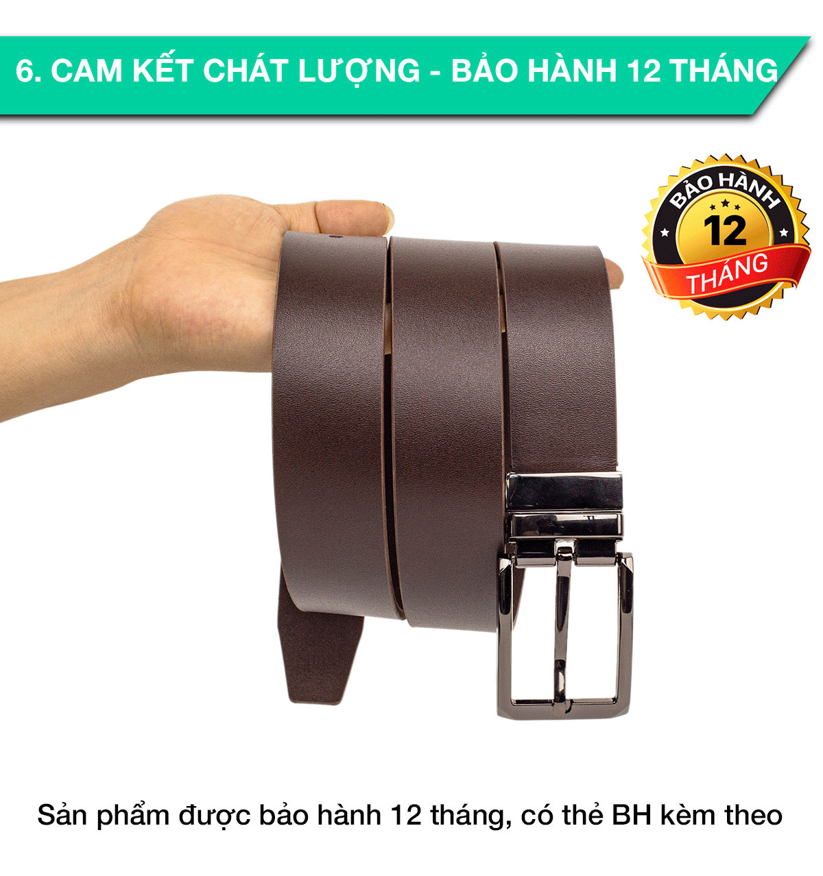 Thắt lưng da bò nguyên tấm L113 cao cấp nhiều mặt Bụi Leather - Bảo hành 12 tháng