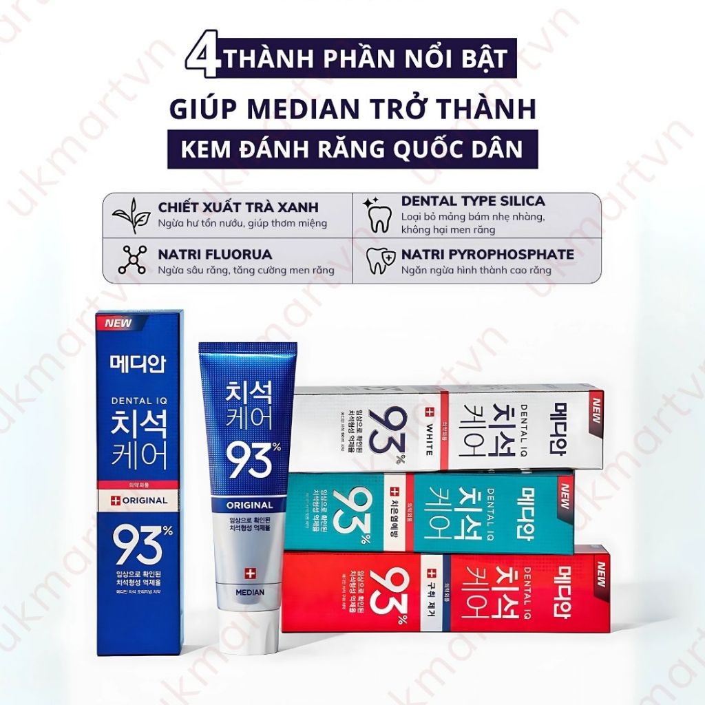 Kem Đánh Răng MEDIAN DENTAL IQ 93% 120g - MEDIAN GUM SCIENCE 87% - 93% 120g