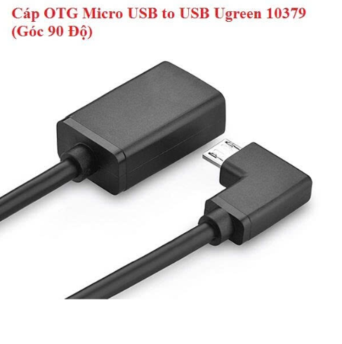 Cáp chuyển đổi Micro usb 2.0 sang usb OTG cao cấp bẻ góc 90 độ màu đen UGREEN USB10379Us119 Hàng chính hãng