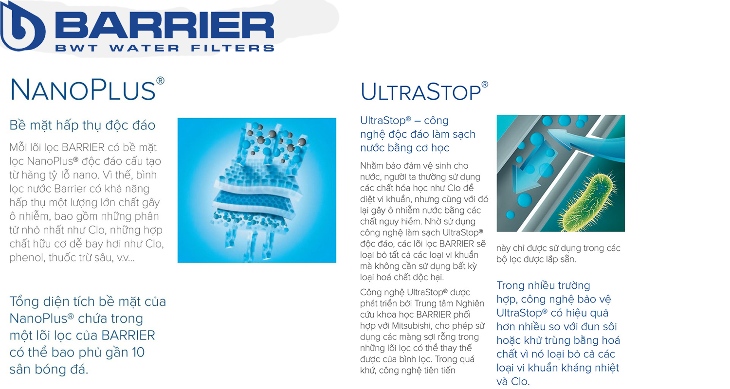  Combo Ca Lọc Nước Barrier Eco + Bộ 3 Lõi Lọc Nước FC-STD-X3 - Đỏ