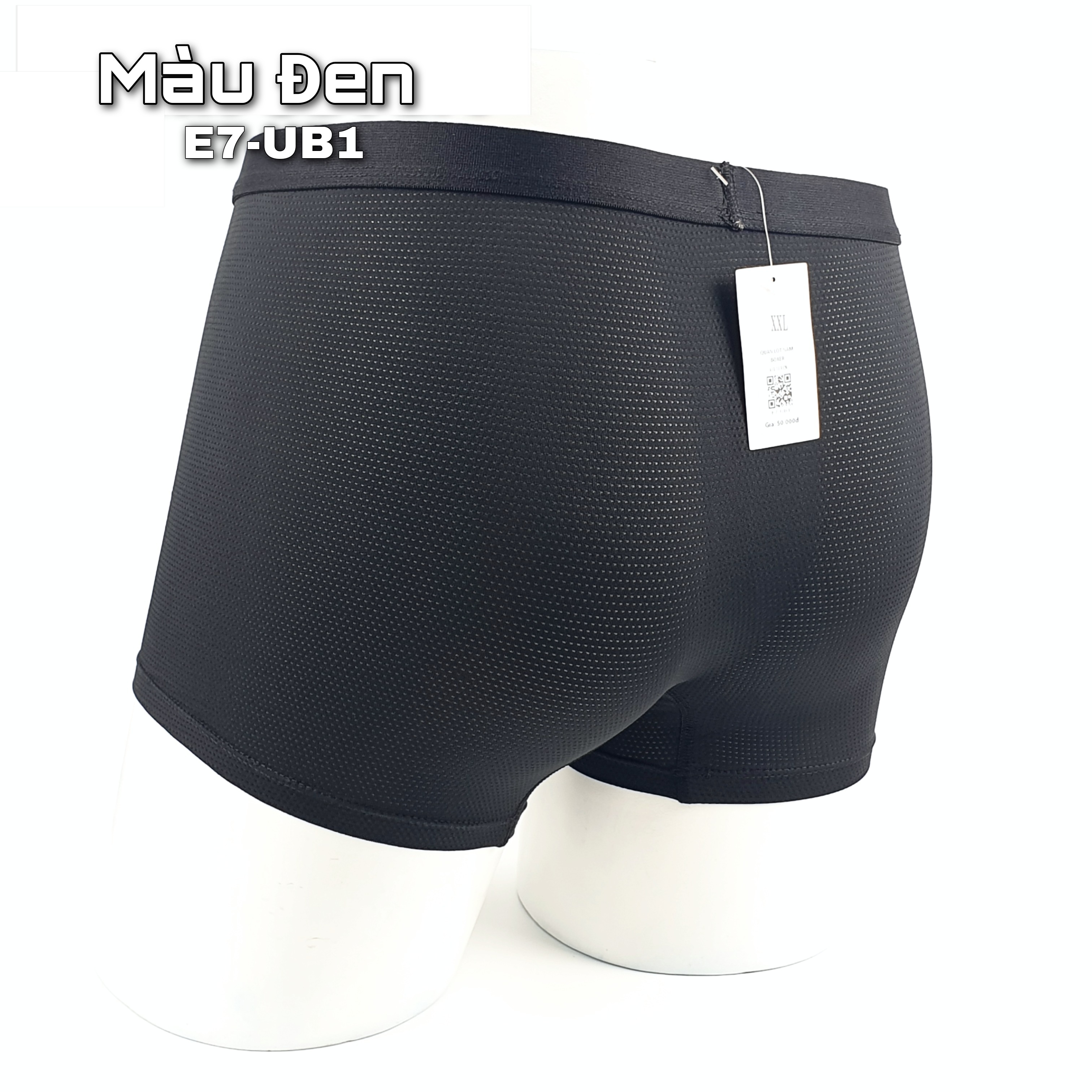 Quần lót nam Boxer co giãn 4 chiều, lưng thun nhỏ, công nghệ thoáng khí - màu Xanh đen