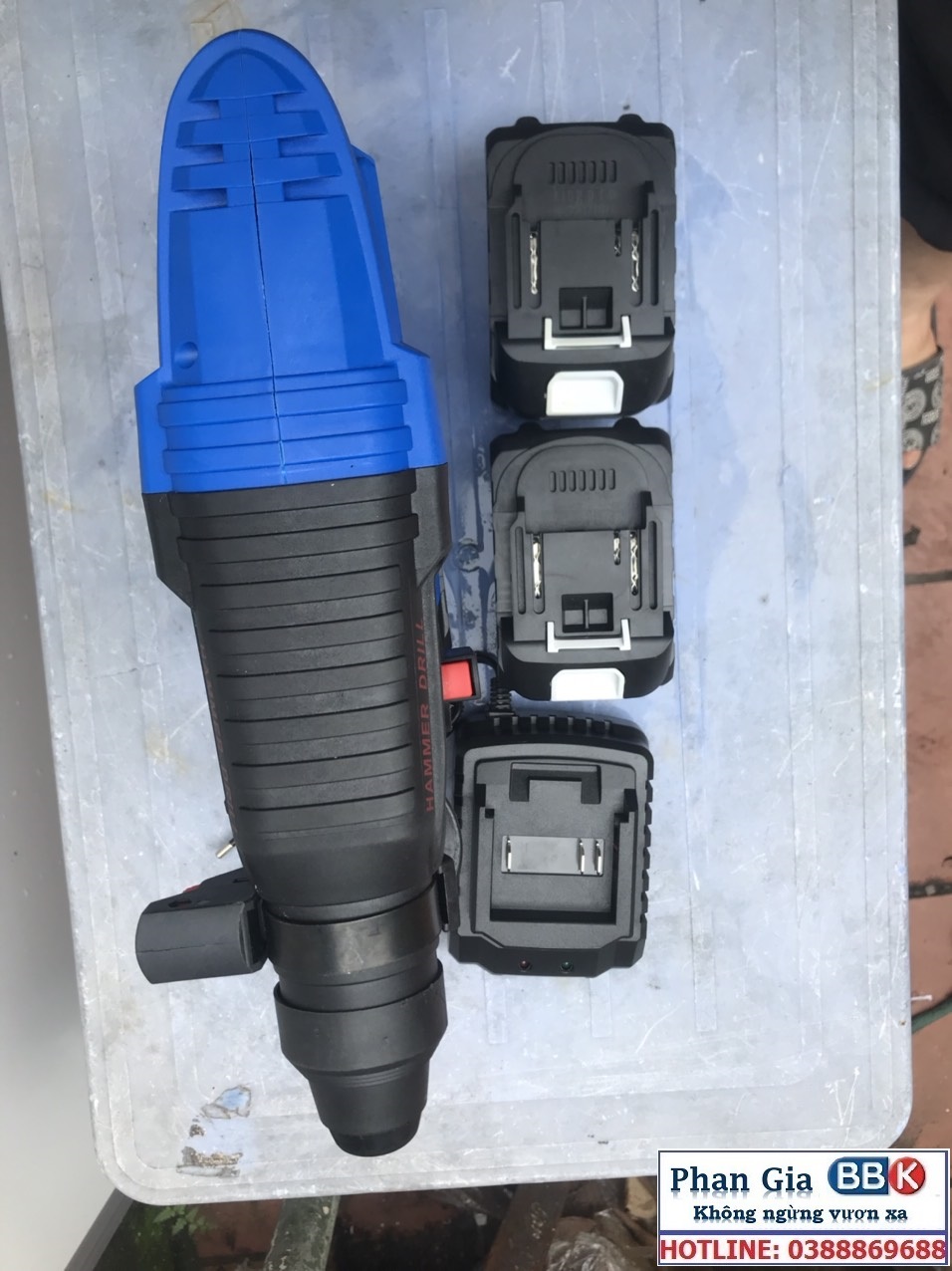 Máy khoan Bê tông MKT 15 CELL, máy không chổi than 100% dây đồng, 2 PIN - BẢO HÀNH 1 NĂM full bộ
