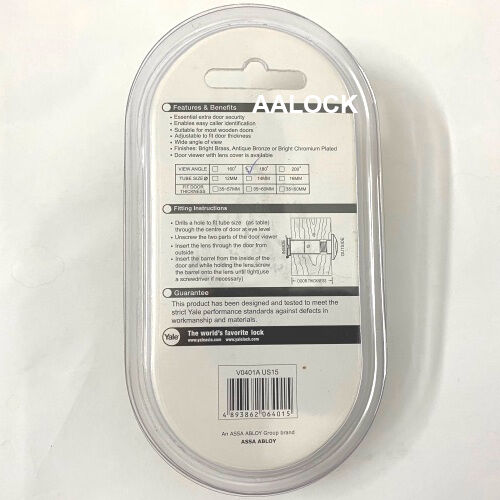 Mắt thần Yale V0401A góc nhìn 180 độ, loại ống nhòm cửa cao cấp của Mỹ