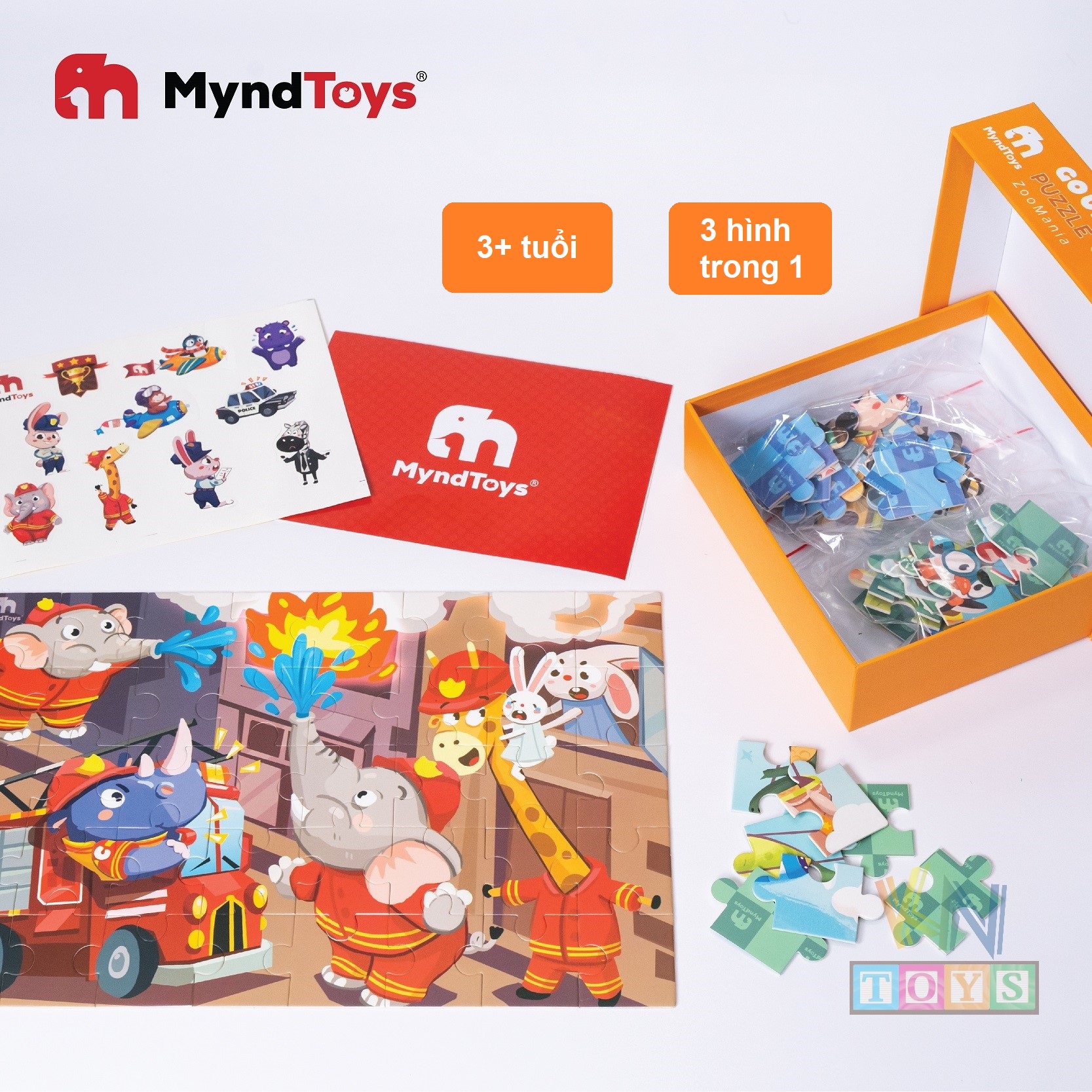 đồ chơi xếp hình myndtoys - go up puzzle - level 3 (cho bé từ 3 tuổi - nhiều chủ đề) 2