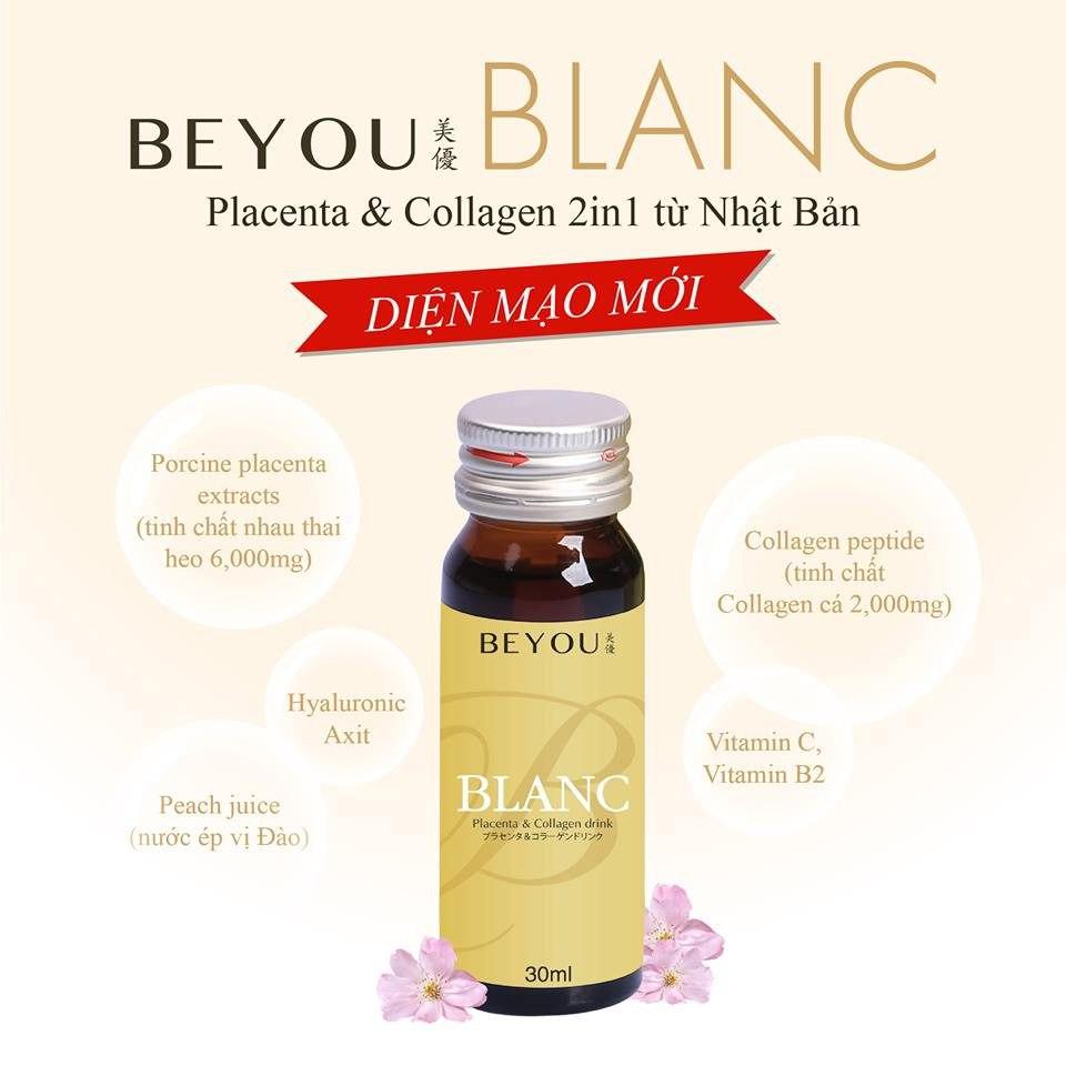 Beyou Blanc - Placenta & Collagen Nước Cao Cấp Từ Nhật Bản Waki (30ml)