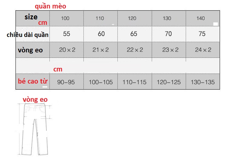 Quần legging bé gái thêu hình mèo