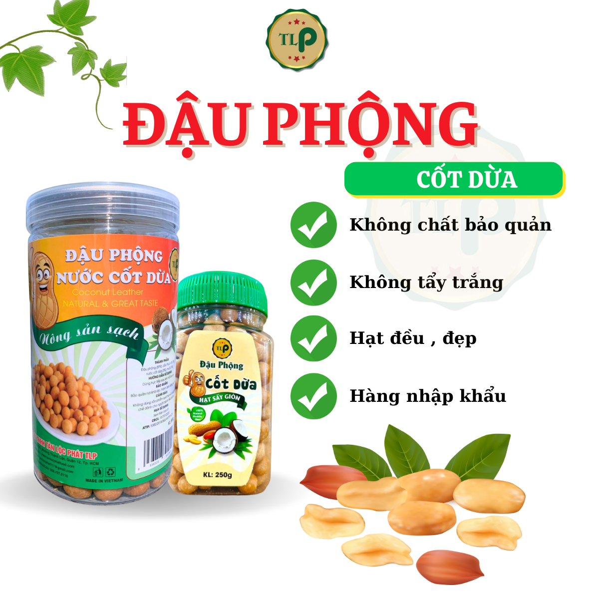 ĐẬU PHỘNG CỐT DỪA SẤY GIÒN TÂN LỘC PHÁT