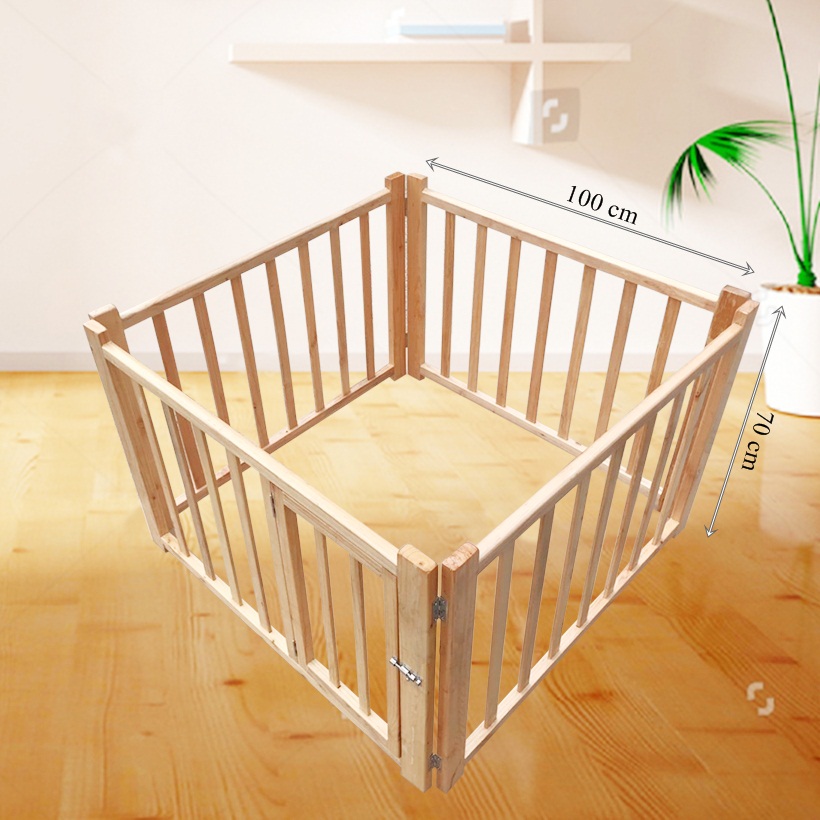 Cũi quây bằng gỗ cho bé