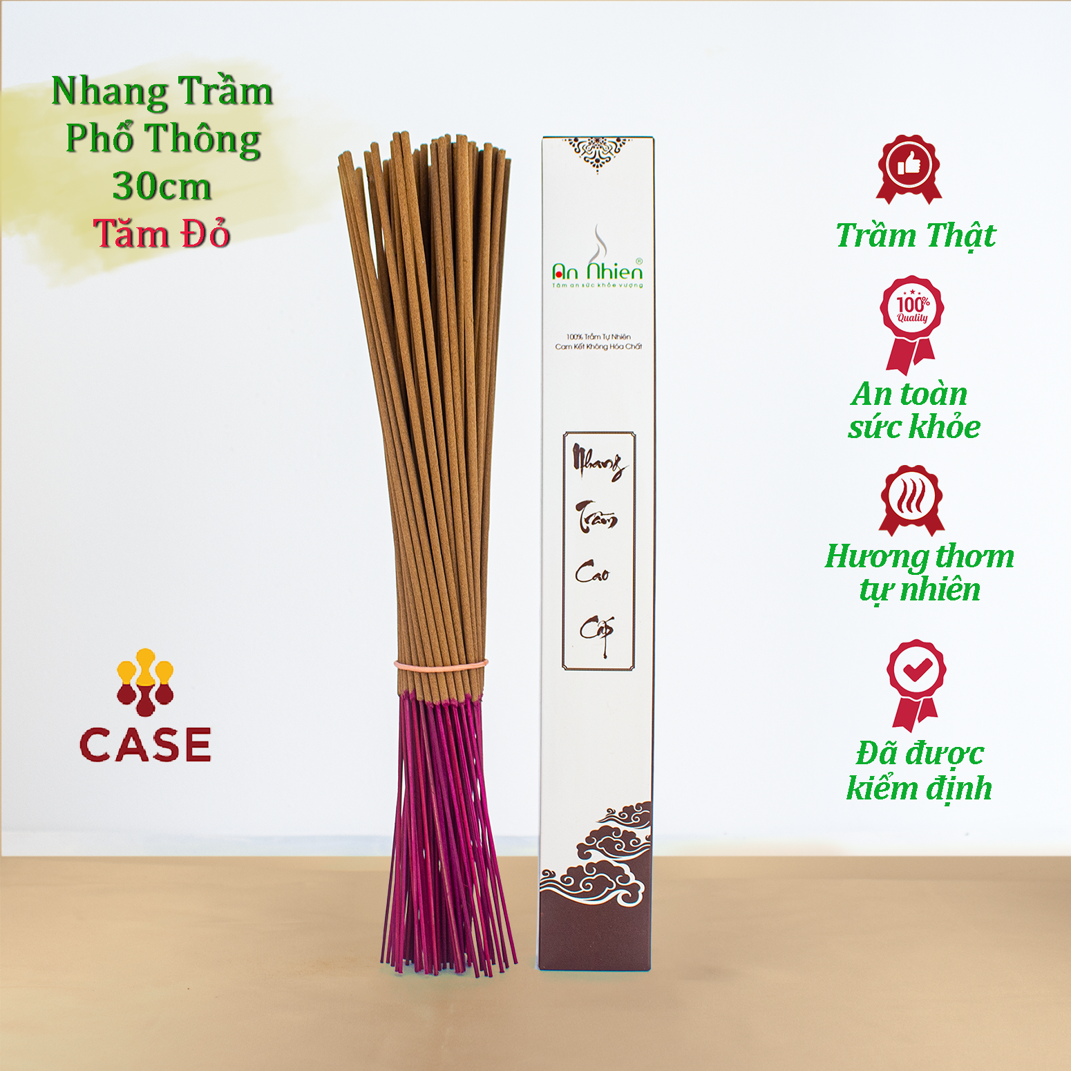 nhang trầm hương an nhiên phổ thông, hương nhang thờ cúng mỗi ngày 1