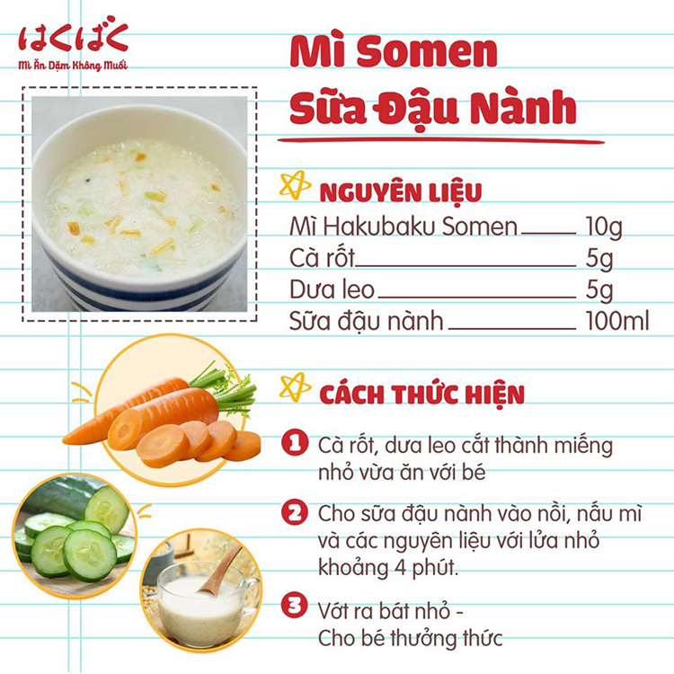 Combo 4 Gói Mỳ Ăn Dặm Hakubaku Nhiều Loại Tự Chọn ( Dành Cho Bé Từ 5 Tháng )