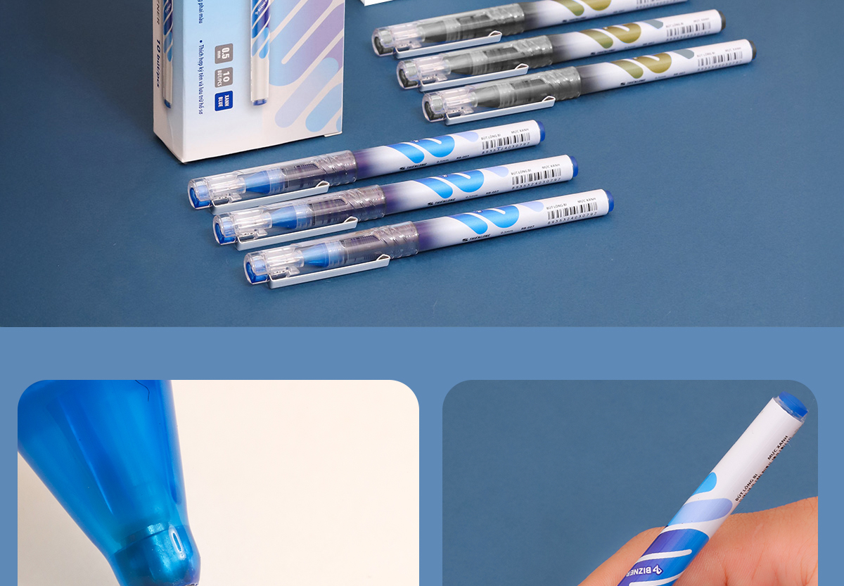 Combo 5/10/20 Bút lông bi - Rollerball Pen Thiên Long RB-007 - Công nghệ Free Ink System