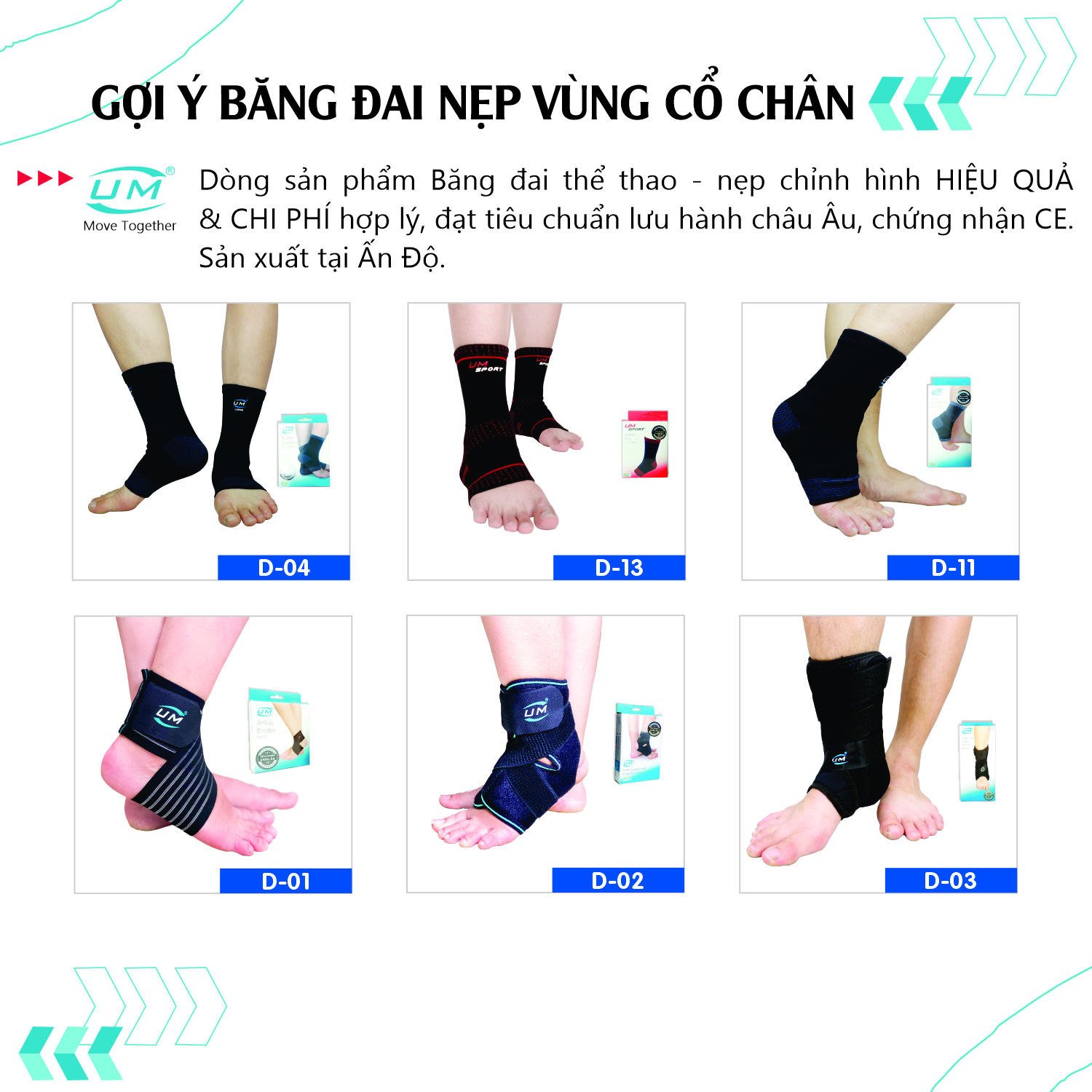 Bó cổ chân thể thao PRO Red United Medicare (Cặp) (D13)